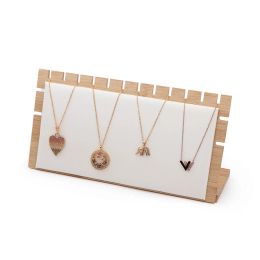 Colliers Solid Bamboo Wood Bijoux Affiche du support Collier Pendre du support de vitrine, organisateur à main longue chaîne (planche de collier)