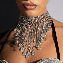 Colliers Stonefans luxe goutte d'eau gland collier ras du cou bijoux femmes déclaration strass chaîne collier ras du cou cadeau de fête d'anniversaire