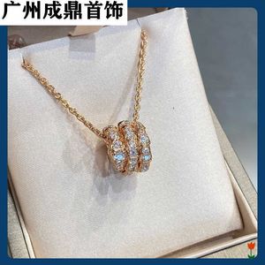 Kettingen Strengen Strings Baojia Mode Volledige ketting Dames Snake Half Diamond Hanger s925 Verzilverd 18k Rose Gold Lock Bone