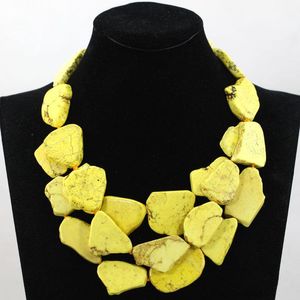 Colliers Collier de déclaration épais jaune de qualité supérieure, pierre naturelle, collier de fête audacieux, bijoux 5 couleurs, livraison gratuite TN143