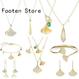 Colliers Swa Fashion Bijoux pour femmes Superbe série de feuilles de Ginko Drop Pendentif Ensemble de bijoux, Boucles d'oreilles, Colliers Bracelets Cadeau romantique