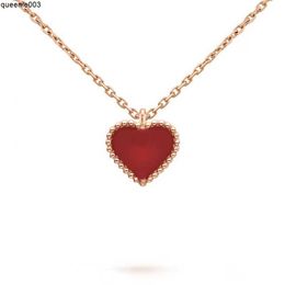 Colliers Sweet Heart Pendentif Designer Bijoux Amour Trèfle À Quatre Feuilles En Argent Sterling Rose Rouge En Forme De Coeur Cadeau Femmes Mariage 0xv1