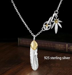 Collares Takahashi Goros Jewelry 925 Sterling Pendant Feather Charm Vintage Thai Silver Eagle Chain para hombres y mujeres Y11983260
