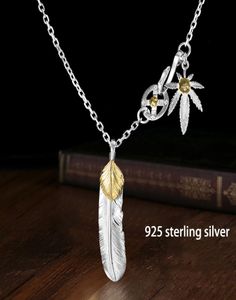 Colliers Takahashi Goros Jewelry 925 Sterling Pendant Feather Charm vintage Thai Silver Eagle Chain pour hommes et femmes Y13636362