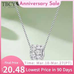 Colliers tbcyd 1.6cttw D Color Moisanite Collier Pendentif For Women S925 Silver 3 mm Full Diamond Diamond Balled Neck Chain Charm Bijoux