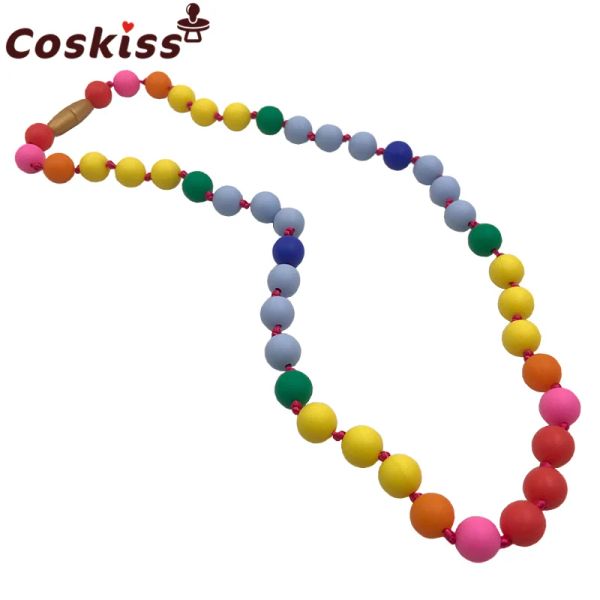 Colliers Teether Rainbow Silicone dentition Collier d'allaitement pour maman bébé bpa bpa gratuit