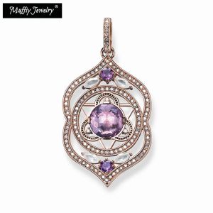 Colliers Pendant le chakra tiers, 2019 Europe Bonne Rose Gold Color Jewelry for Women, Bohemia Gift in 925 Sterling Silver Fit Collier