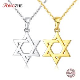 Colliers Tongzhe Collare Magen Star of David Pendant 925 Sterling Silver Israel Chain Collier Women Judaica Bijoux juifs 2019