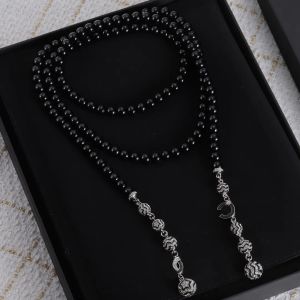 Colliers Collier de mode de luxe Colliers de perles de chaîne noire de luxe pour femme Collier de chaîne de perles Bijoux de mariage cadeau