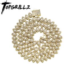 Colliers TOPGRILLZ 8mm réglage de broche pour zircon cubique glacé collier en pierre CZ avec nouveau fermoir à ressort Hip Hop bijoux de mode pour cadeau