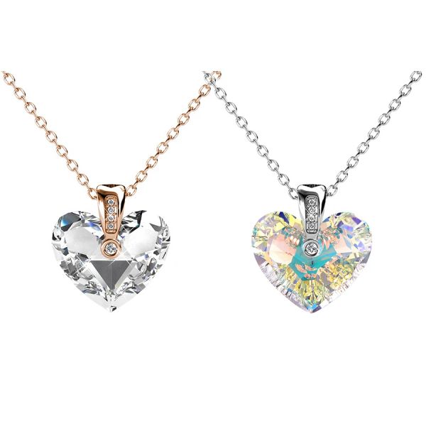 Colliers Vraiment amoureux du coeur Collier Pendant pour femmes Crystals de Noël Assalités de l'Autriche Gold Silver Color Big Stone Jewelry 2022