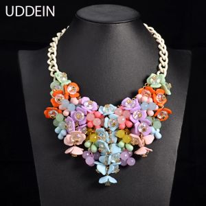 Kettingen UDDEIN maxi ketting dames feestsieraden kleurrijke bloem ketting Dikke ketting vintage kraag feestsieraden statement chokers