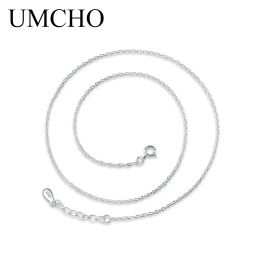 Kettingen UMCHO massief 925 zilveren kettingen 18 inch / 45 cm Italië kabelketting feest voor vrouwen verloving hangers geschenken fijne sieraden