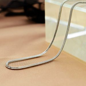 Kettingen unibabe echte zilveren chopin ketting ketting voor vrouw man thai s925 sterling zilveren vossen staart ketting gepersonaliseerde sieraden