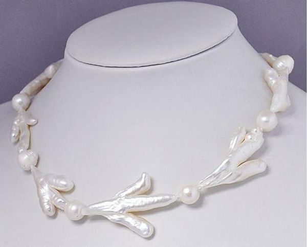 Collares Perlas únicas Tienda de joyería Recién llegado Collar de perlas reales Pies de pollo de una sola hebra Keshi blanco Barroco Joyería fina Mujeres