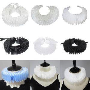 Colliers victoriens Elizabethan Ruffled Col Collar Silky Satin Cosplaw Cosplay Choker Collier Wrap écharpe Halloween Party Stage