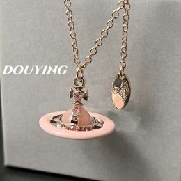 Colliers Viviennelies Nouvelles couleurs de poudre classique Satellite Rose Gold Collier Luxur Luxury Sweet Designer Bijouler Westwood pour femme H