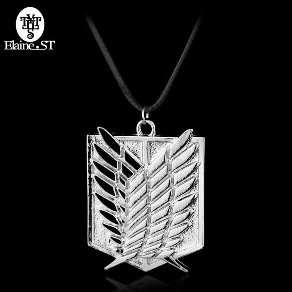 Collares Venta al por mayor 10 PCS Metal Anime Attack on Titan Wings of Liberty Collar colgante Shingeki No Kyojin Cosplay Collar Survey Corps