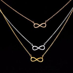 Collares Venta al por mayor 10 piezas con estilo signo de infinito colgantes Collares joyería encanto mujeres niña regalos delicada cadena de acero inoxidable gargantilla Bff