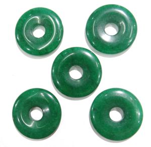 Colliers en gros 12 pièces 30mm pierre naturelle beignets pendentif cercle rond paix pendentif pour bricolage fabrication de bijoux collier charmes