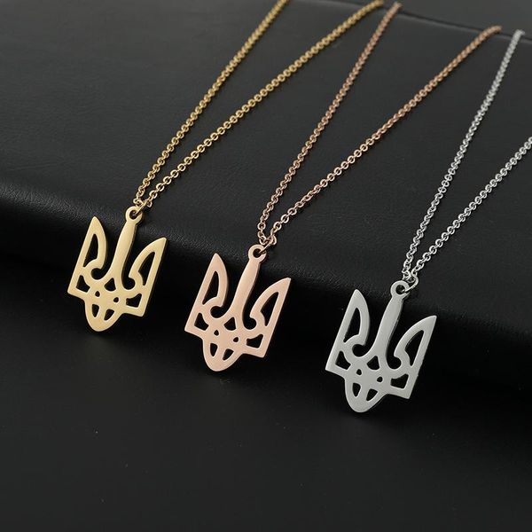 Colliers en gros 20 pièces Ukraine Tryzub chaîne ras du cou collier en acier inoxydable bijoux symbole ukrainien pour femmes hommes amis cadeau