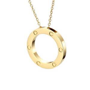 Colliers Femmes Couple En Acier Inoxydable Couple Rond Cercle Pendentif Bijoux Sur Le Cou De Mode De Noël Saint Valentin Cadeaux En Gros