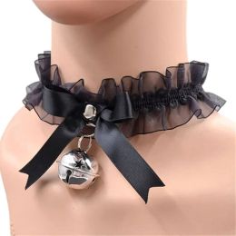 Colliers Collier mignon de femme gothique simple en dentelle sexy belle pendentive nouée clocher collier couche couche