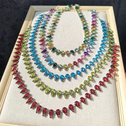 Colliers Charme de luxe pour femmes coloré zircone Choker Per perle Collier Collier de cou tendance