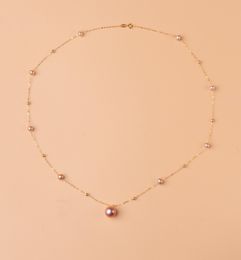 Colliers XF800 pur 18K or collier pendentif naturel perle d'eau douce AU750 femmes exquis bijoux cadeau de fête