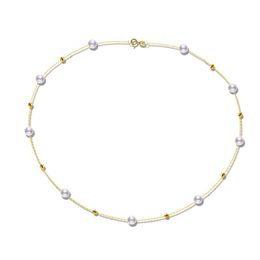 Kettingen XF800 echte natuurlijke zoetwaterparelketting 18K goud massief kleine bal gouden sieraden echte AU750 voor vrouwen fijn cadeau