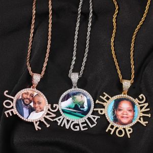 Kettingen Y Aangepaste naam foto hanger kettingen Zirconia Hip Hop Sieraden Koper Micro Verharde Cz Mannen voor Gift