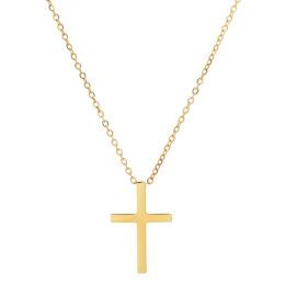 Necklaces ZMZY New Christian Jewelry Handmade Thin Stainless Steel Cross Pendant Necklaces For Women Catholic Crucifix Collar Choker