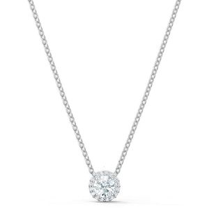 Neckless for Woman Swarovskis sieraden bijpassende zilveren engel wiel ketting vrouwelijk Swarovski -element kristal een enkele diamant kraagketen vrouw