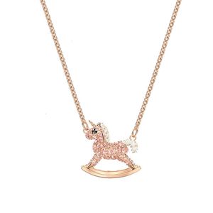 Sans cou pour la femme Swarovskis Bijoux Matching Version Dream Carrousel Collier femelle Swarovski Element Crystal Clavicle Chain Femme