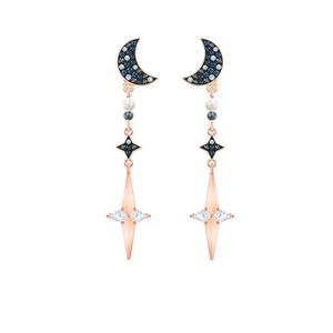 Sans cou pour la femme Swarovskis bijoux mystérieux boucles d'oreilles détachables de lune pour les femmes avaler des boucles d'oreilles de lune en cristal pour femmes