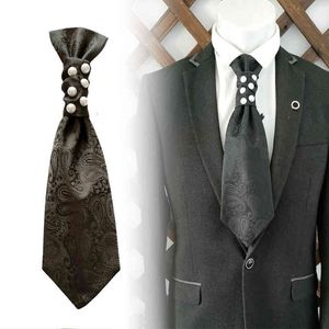 Stropdas sjaal Corbata zwarte bruiloft foto cashewnoten patroon Hong Kong knoop