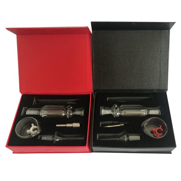 Fumar Nectar Coleccionar Kit de 10 mm Kits Happywater con punta de acero inoxidable de uñas de cristal sin doma en caja de regalo roja DHL gratis