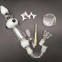 Narguilés verre tuyaux nector collecteur 2.0 kit 14mm avec quartz ongles clous en titane dabber plat ashcatcher bong conduite d'eau