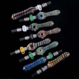 Nectar Collector Glass Kit avec Quartz Tips Accessoires pour fumer Paille Oil Dab Rigs Heady Color NC Kits Pipes pour fumer NC16