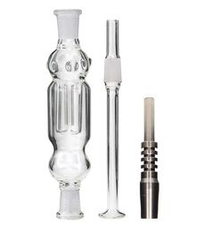 Nectar Collector Glass Nectar Collector Kit met Titanium en Quartz Nail Dabber Dish 14mm 18mm Glas Water Pijp Nectar Collector 14mm