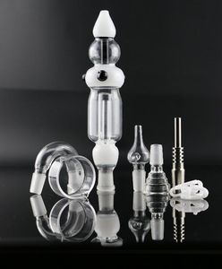 Nector Collector Kit bong hookahs design two funcation 14mm plataformas petroleras tubería de agua de vidrio con estuche