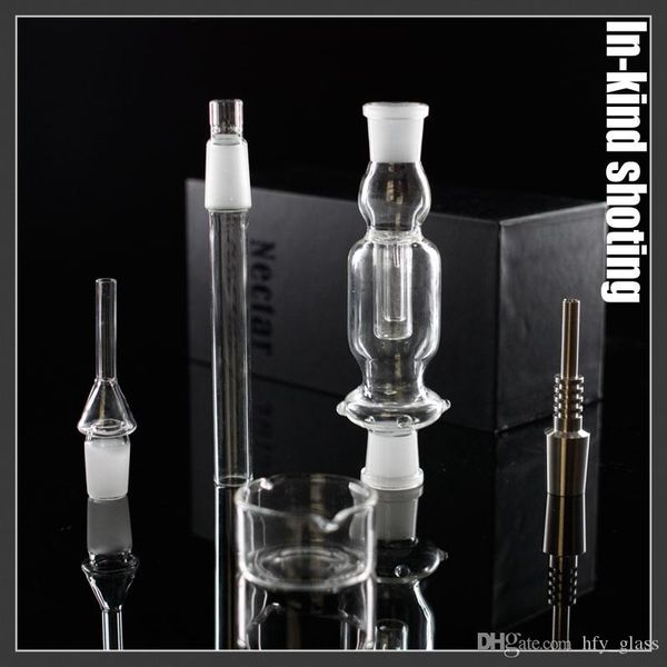 Kit collecteur de nectar tuyaux en verre mini bong deux fonctions à la fois quartz voyage titane voyage bongs 14MM pour plates-formes pétrolières Dabs