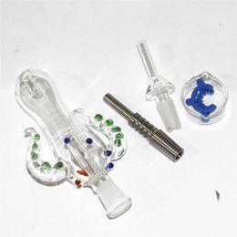 Stick Hookah Nectar bong Kit Tubos de agua para fumar Punta de filtro Tubo de prueba Mini Dab Rig Tubo de paja Clavo