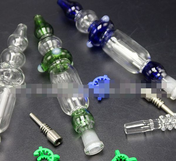 Kit de collecteur de nectar avec boîte-cadeau Verre Dab Oil Rigs Titanium Nail 14mm 10mm Joint NC10 Kit avec boîte-cadeau Verre Dab Oil