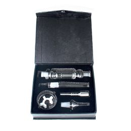 Nectar Collector NC Kits 18mm Joint met Titanium Tip en Domeless Quartz Nail Draagbare Booreilanden Tool Pijpen Roken Accessoires voor Tabak HM86