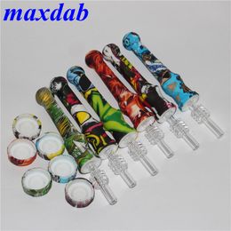 Pipes à fumer en silicone Nectar Mini pipe à eau avec clou en titane 14mm Concentrate dab Oil Rigs livraison gratuite