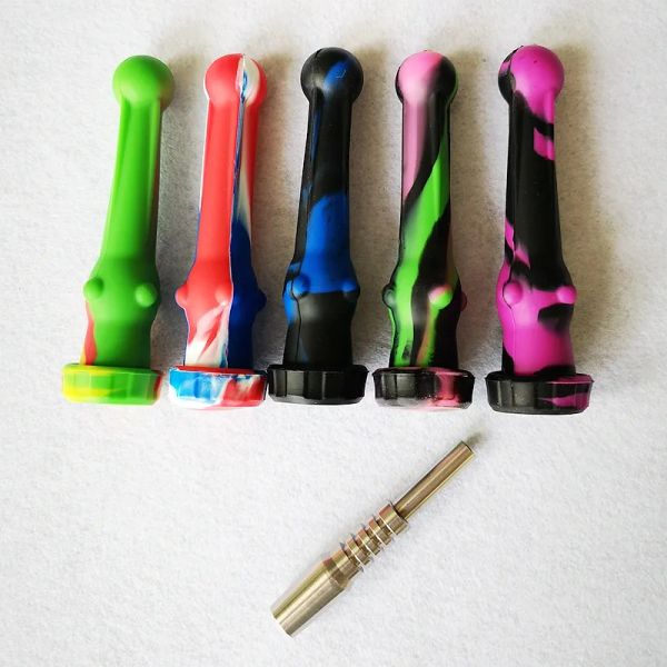 Nectar Collector Pipes Accessoires avec 14mm Titanium Tip Nail Silicone Caps Concentré Huile Rigs Dab Straw Starter Kits 11 LL