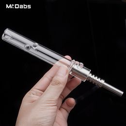 NC Wax Dab Rigs Kit Accessoires pour fumer avec 14mm Joint Titanium Nail Petite plate-forme pétrolière Mini NC Kits Pipe à eau en verre