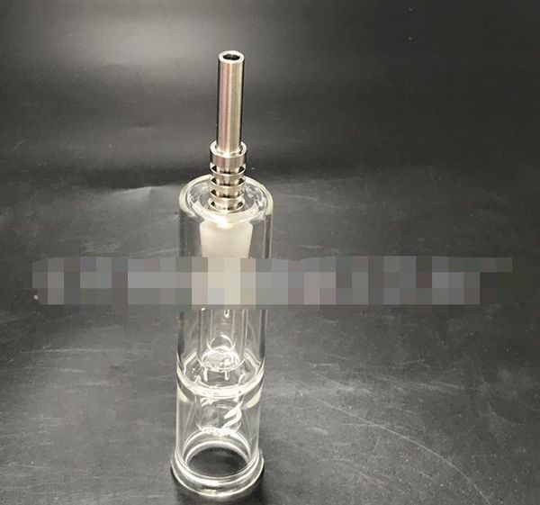 Kit de colectores de néctar con clavo de titanio 10 mm 14 mm Colector de néctar Grado 2 Concentrado de paja de miel Miel Dab Straw Mini aceite de bong de vidrio