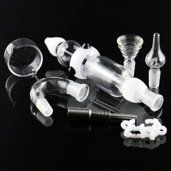 Narguilé 14mm Nector Collector kit bong nouveau design deux plates-formes pétrolières en verre pipe à eau avec étui